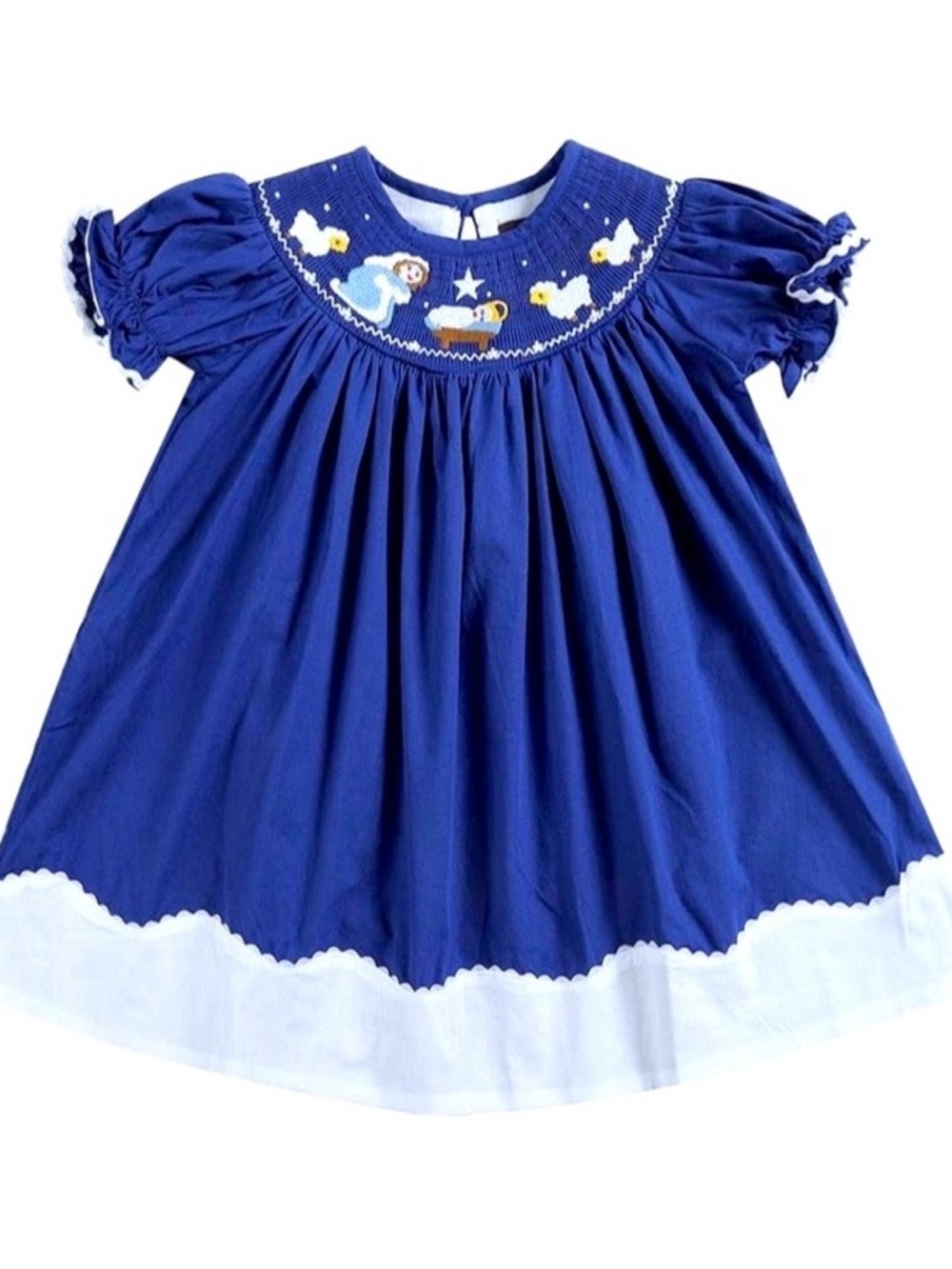 Lil Cactus Blue Smocked Christmas Nativity Dress NWT SZ 2T
